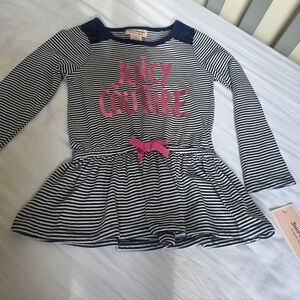Juicy Couture Navy and Pink Striped Tunic Top Size 3T NWT